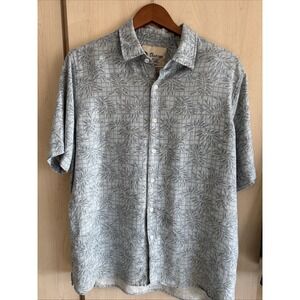 Vintage Silk Circa 1969 Shirt Men XL Blue Green Tropical Resort Themed S/S GUC